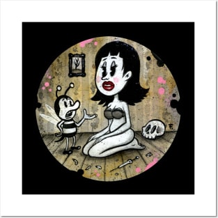 Moody Molly - A Vintage Creepy  Rubber Hose cartoon Graphic. Posters and Art